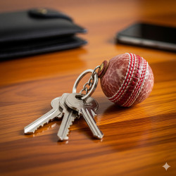 Mini Leather Cricket Ball Keychain | Cricket Gifts