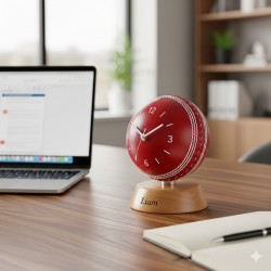 Personalized Cricket Ball Clock
